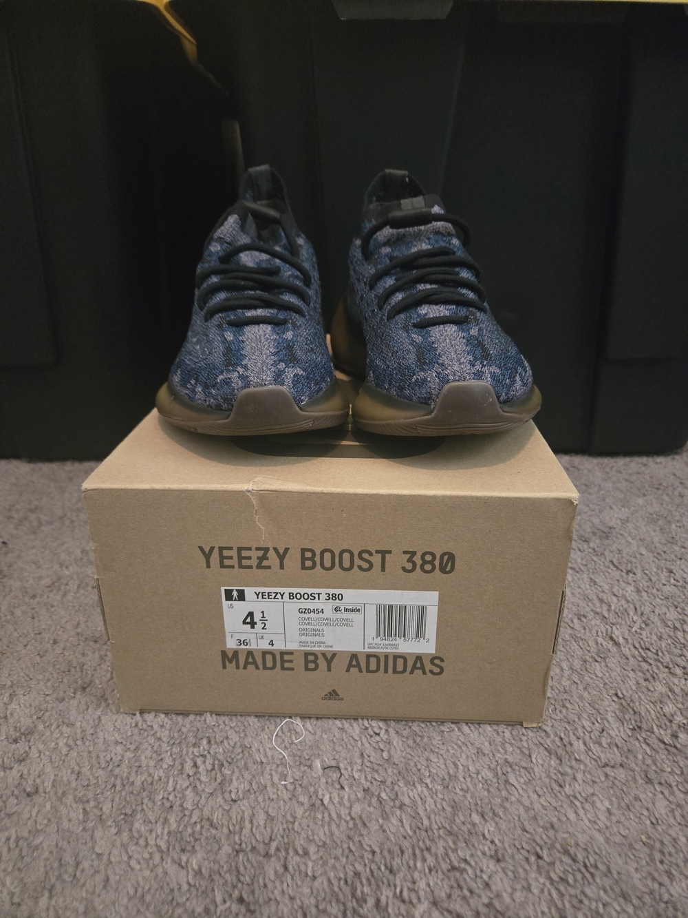 Yeezy Kids Knit Sneakers in Navy and Brown